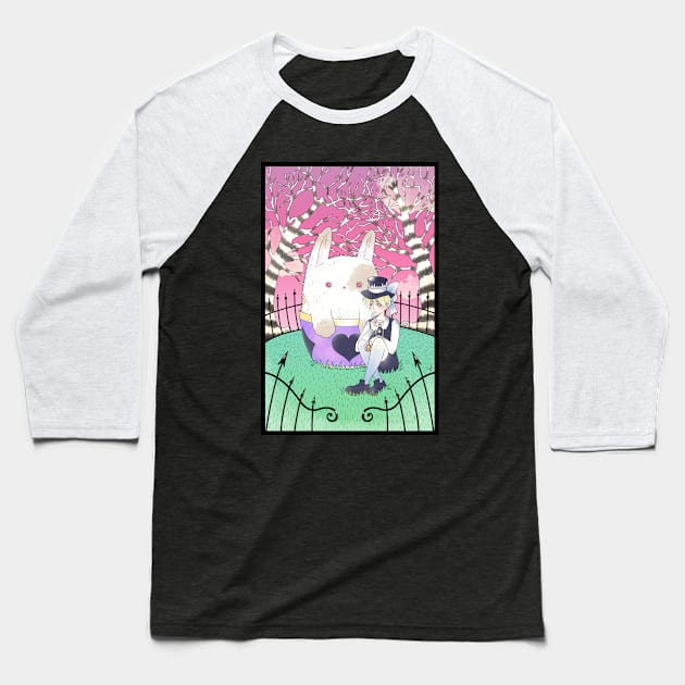 Rabbit in the Teacup Baseball T-Shirt by VoodooDolly